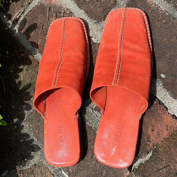 Cole Haan Orange suede mule loafer size 8 1/2 - Picture 4 of 10